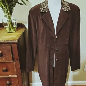 Vintage Giorgio Fiorelli Suede Cheetah Coat